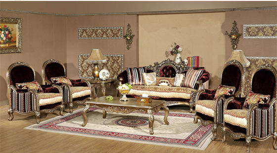 Italian French luxury solid wood sofa palace villa European new classical fabric sofa