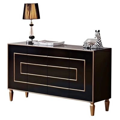 کابینت چوبی جامد Xinyu PC002 اتاق نشیمن با دراورهای مشکی