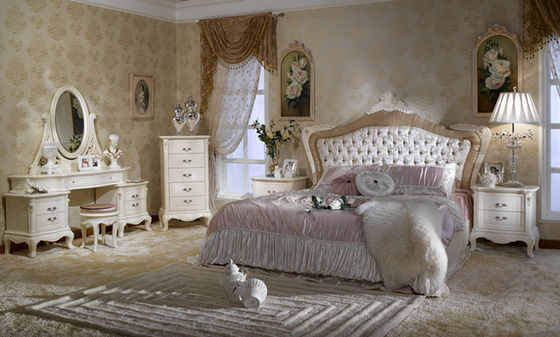 Antique Royal 5PCS Classic Bedroom Furniture Sets Solid Wood European Style Bed