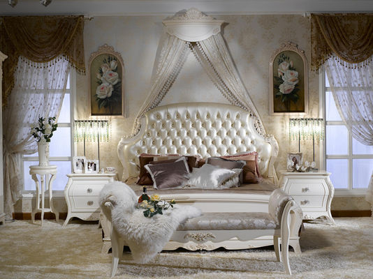 Antique Royal 5PCS Classic Bedroom Furniture Sets Solid Wood European Style Bed